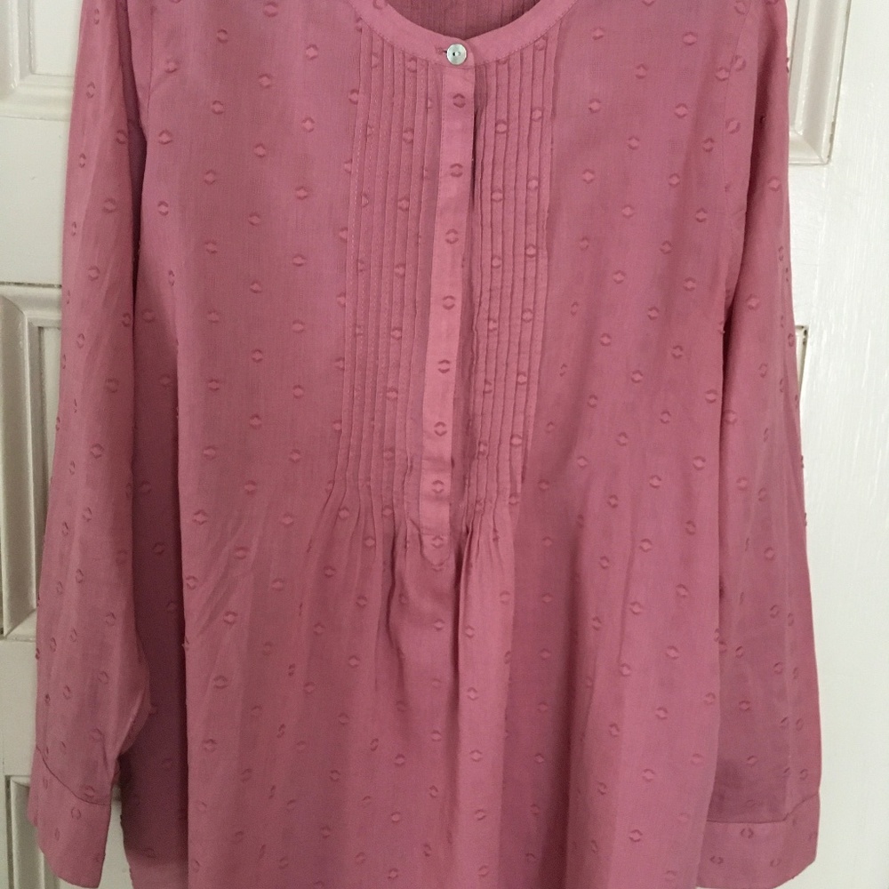 J.Jill  cotton, dark pink, long sleeve tunic size S